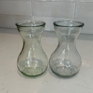 Clear Glass Bud Vases - Set of 2